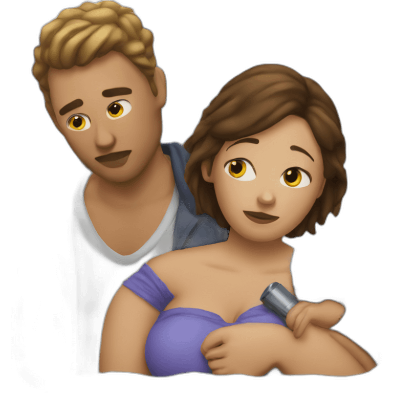 Big woman getting cheated on by boyfriend emoji