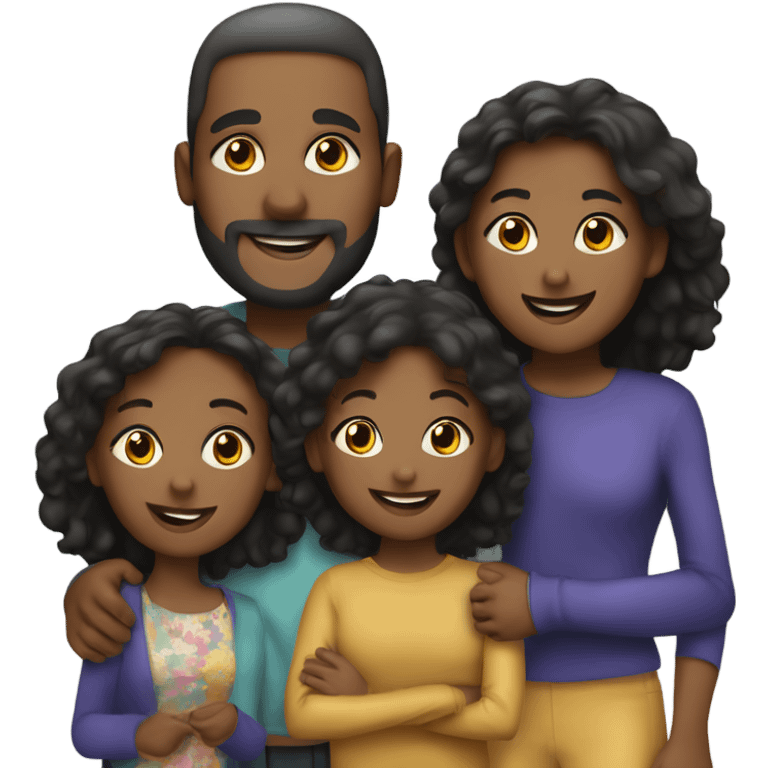 Family of 4 girls, 4 boys celebrating New Year’s Eve emoji