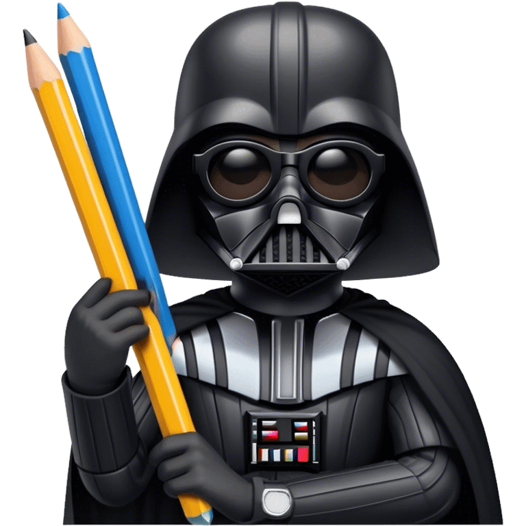 darth vader in black sunglasses with 2 big pencils emoji