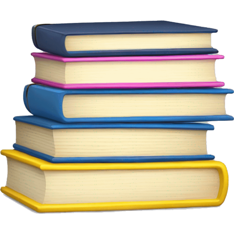 Pink yellow blue book stack emoji