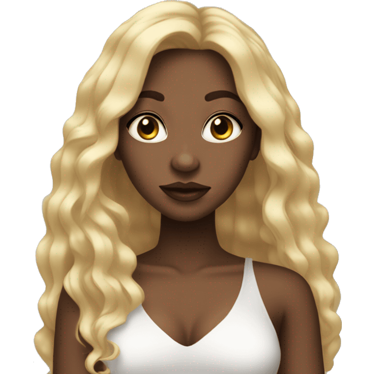 pretty black girl with big lips and long blonde hair emoji