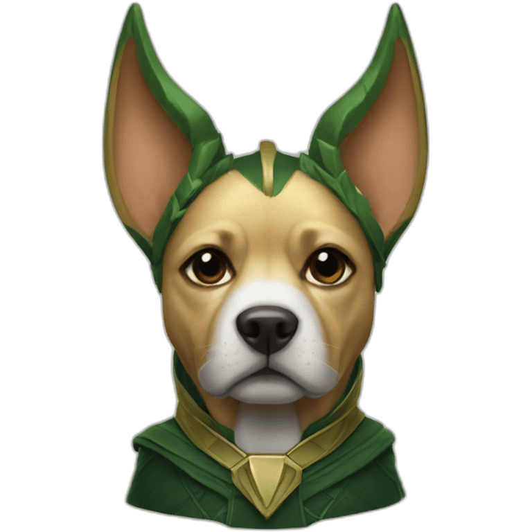 Dog in Loki costume with horns marvel detail emoji