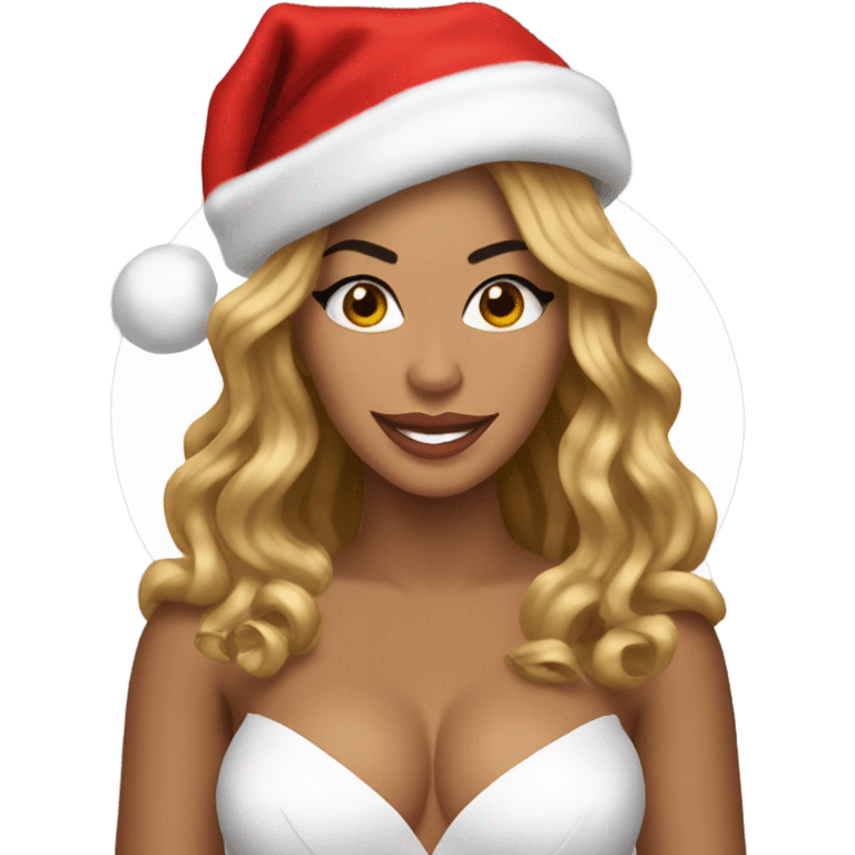 Beyoncé wearing a Santa hat.  emoji