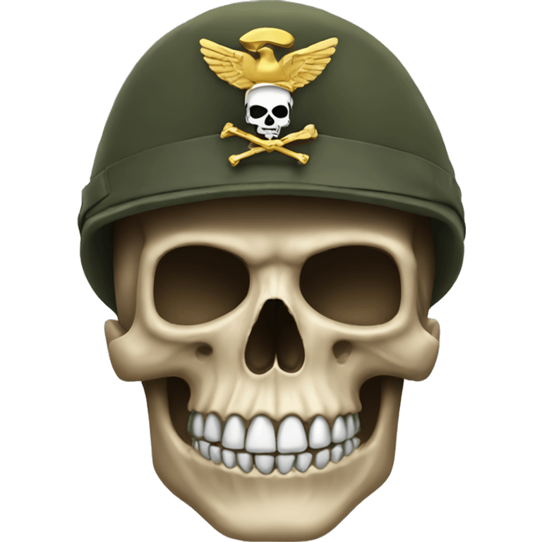 skull wearing military hat emoji