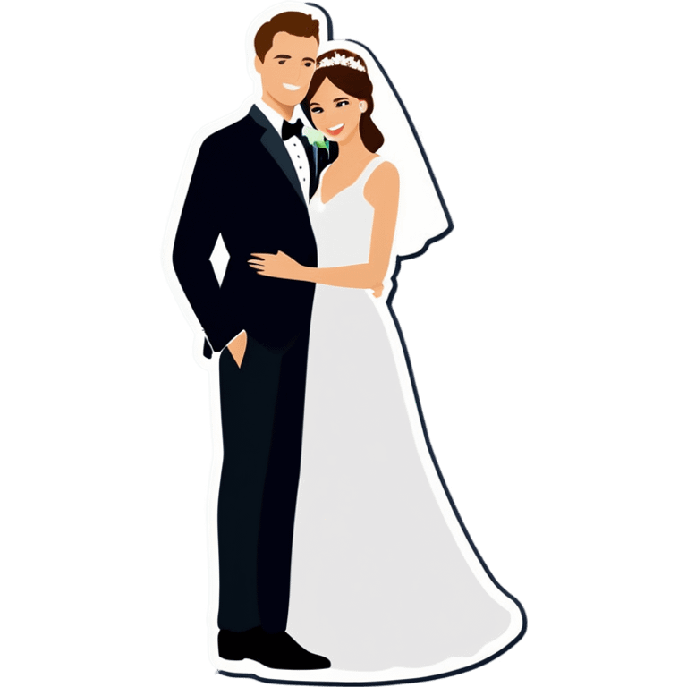 Standing apart bride and groom emoji