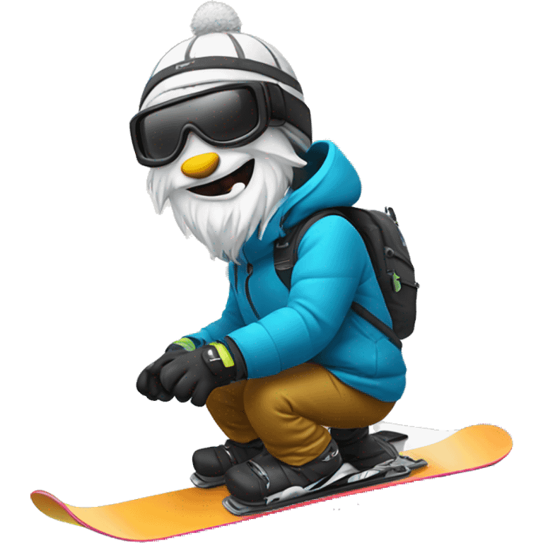 ski aggu on snowboard emoji