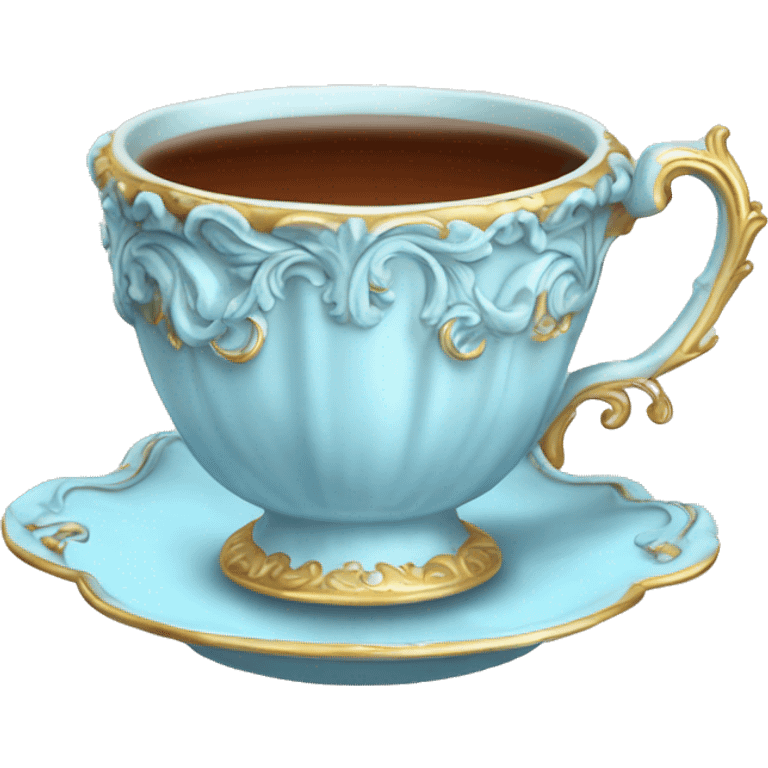 Light blue Rococo tea cup emoji