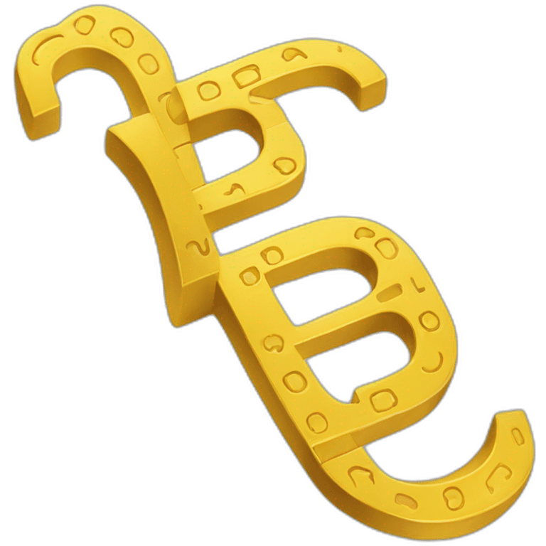 letter b composed from brackets in yellow color emoji