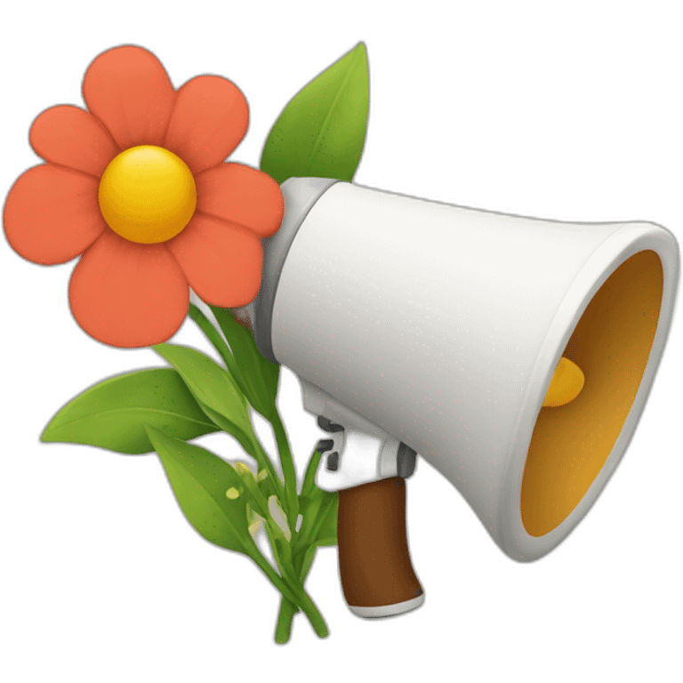 megaphone with flowers inside emoji