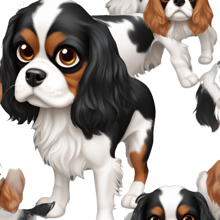 Cavalier King Charles spaniel tricolor emoji