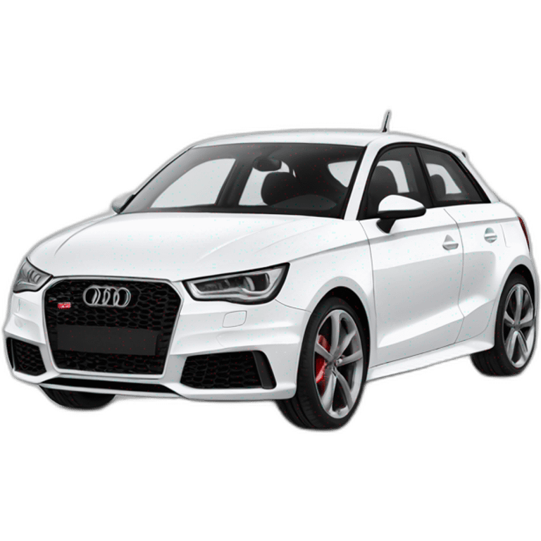 Un chat blanc sur une Audi S1 blanche emoji