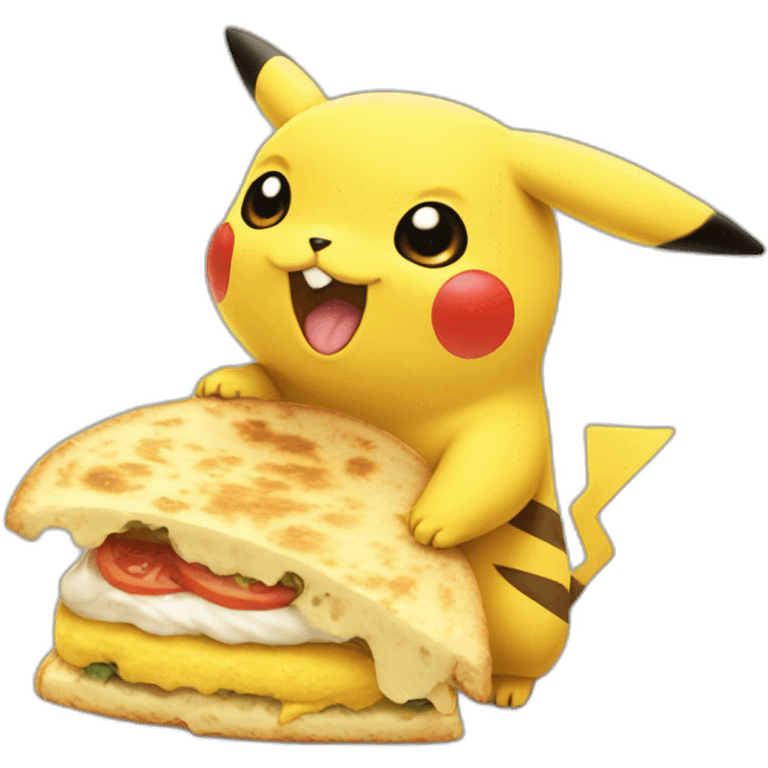 pikachu comiendo arepa emoji