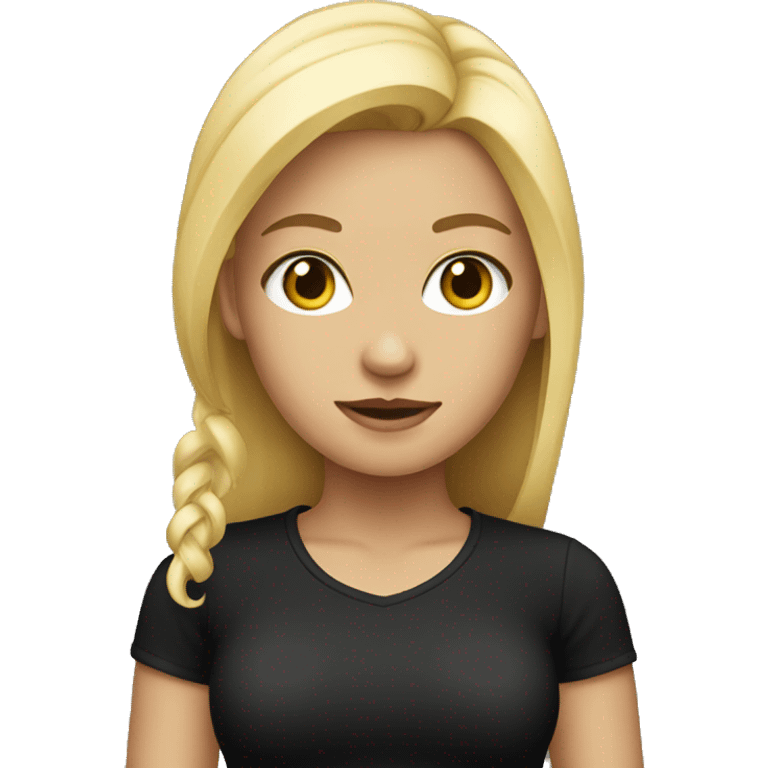 Blonde girl with a black shirt  emoji