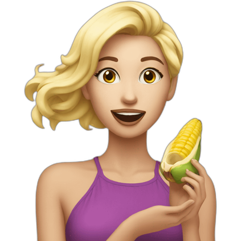 gorgeous blonde eating a banaba emoji