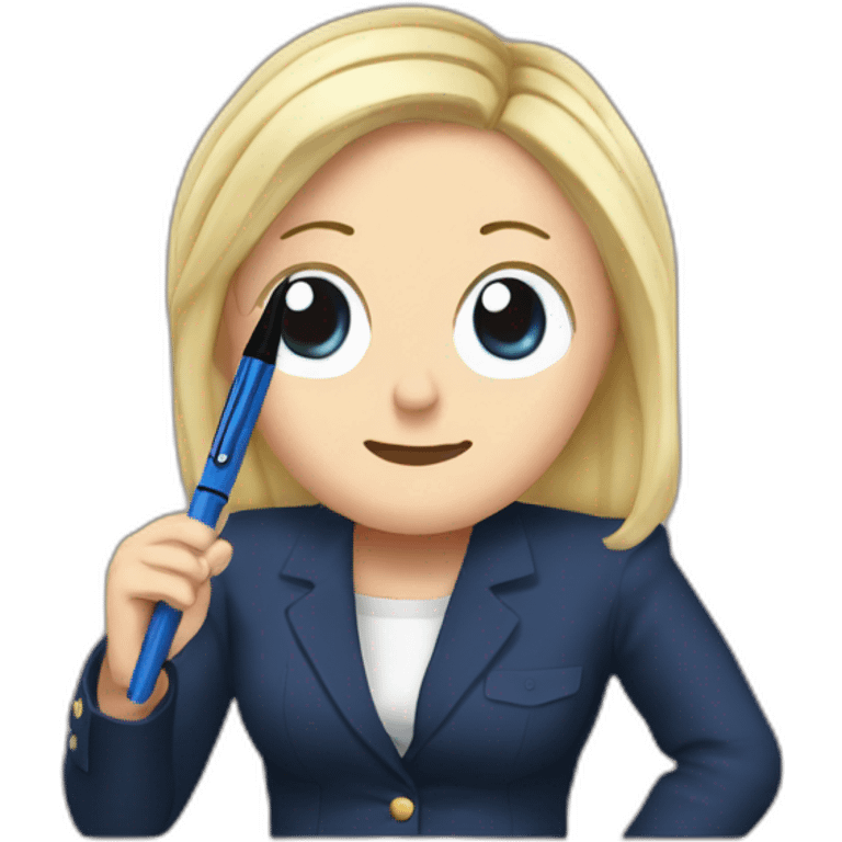 Marine Le Pen est morte avec un stylo emoji