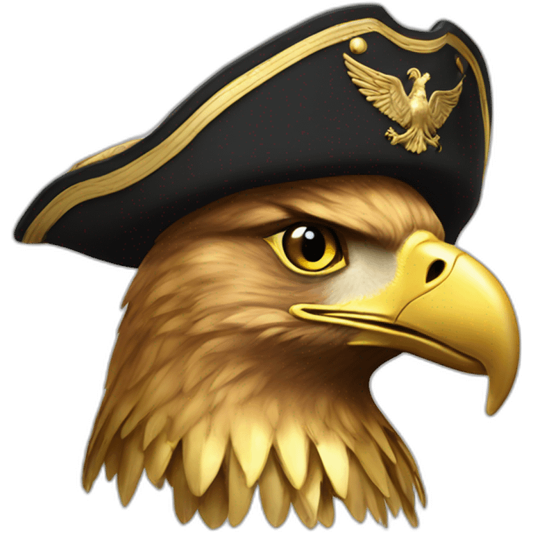 golden imperial eagle with napoleon tricorne hat emoji