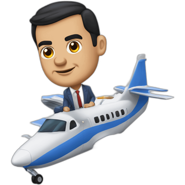 Pedro Sánchez Rising a plane emoji