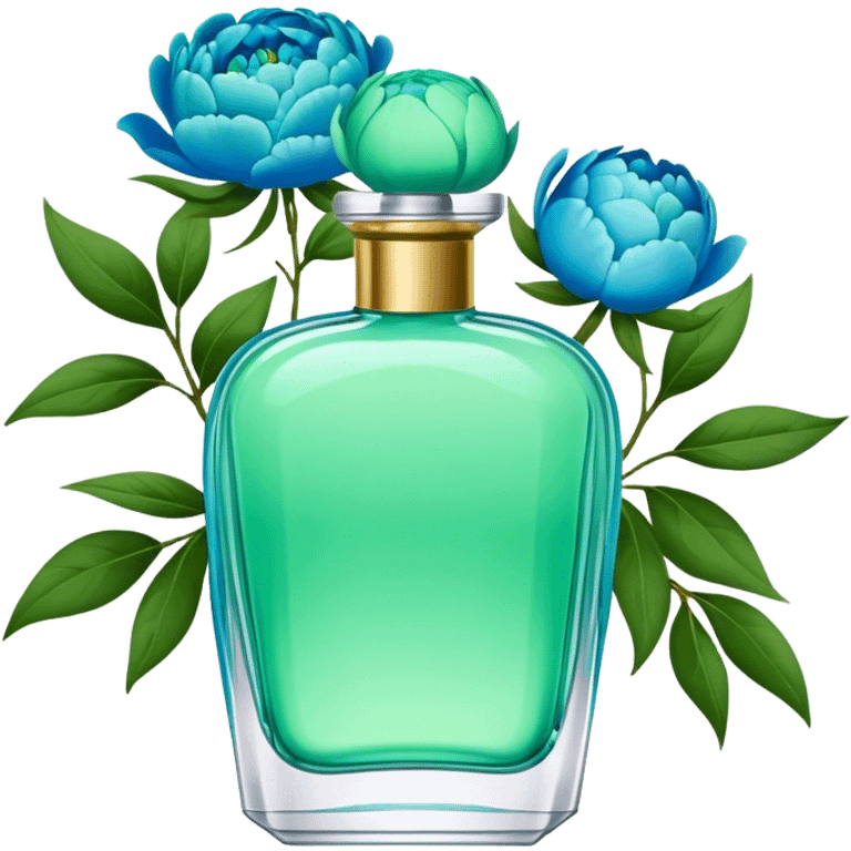 Sky green perfume and blue peonies  emoji