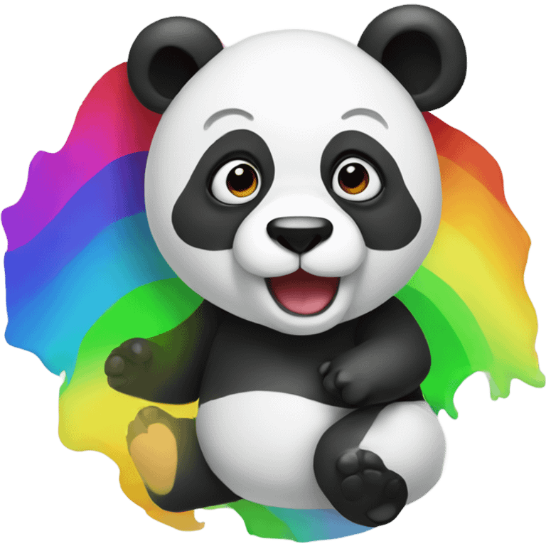 A rainbow panda emoji