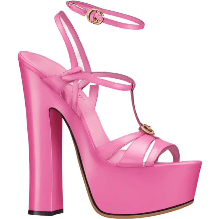 Platform Gucci heels pink emoji