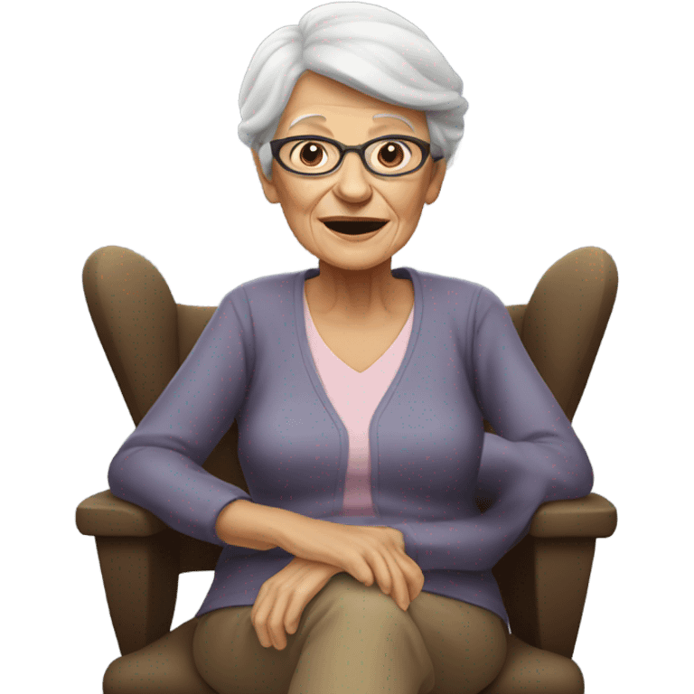 old lady in chair emoji