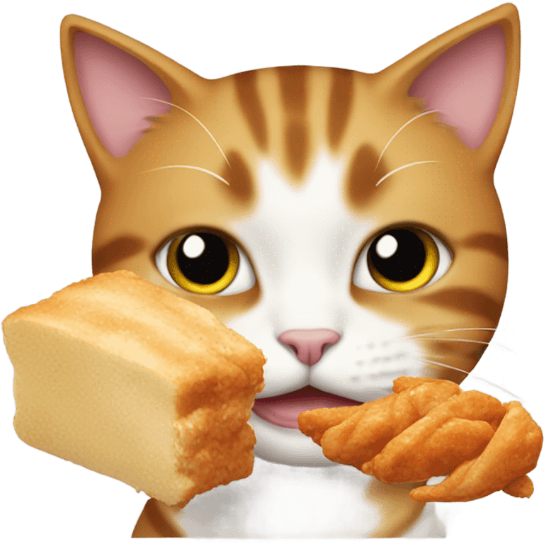 Cat eating chicken  emoji