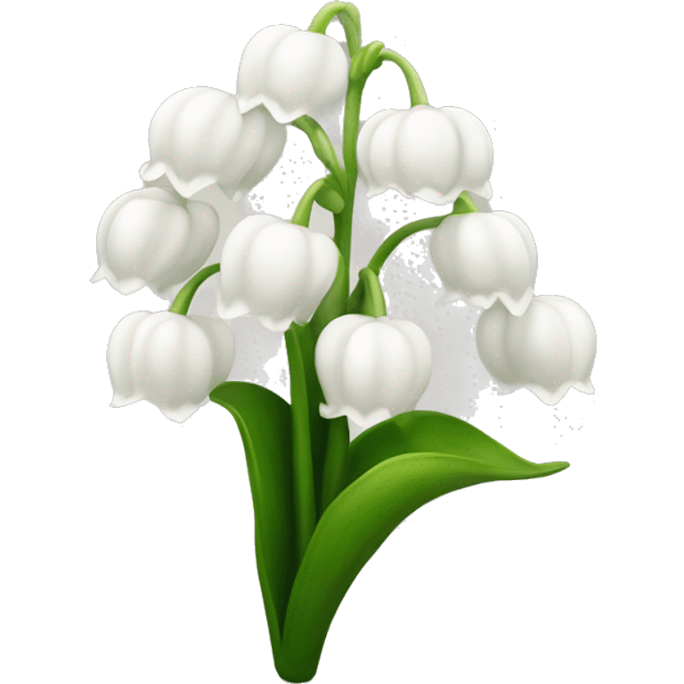 cute lilly of the valley flower emoji, white, dramatic  emoji