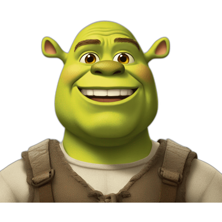 Shrek qui rigole en buvant une bière emoji