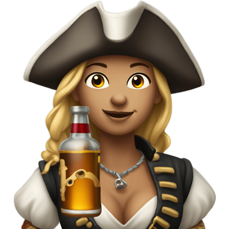 female pirate white with rum emoji