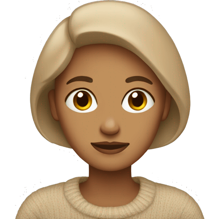 calm woman in a beige sweater emoji