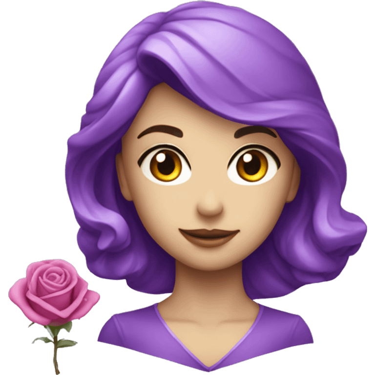 Diamant violet with rose  emoji