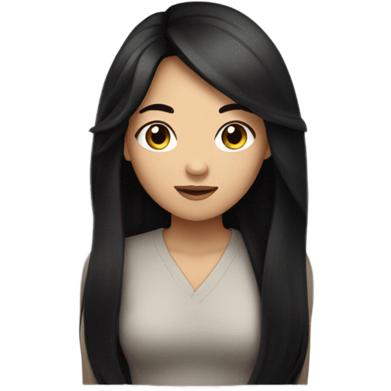 young asian woman with black hair emoji