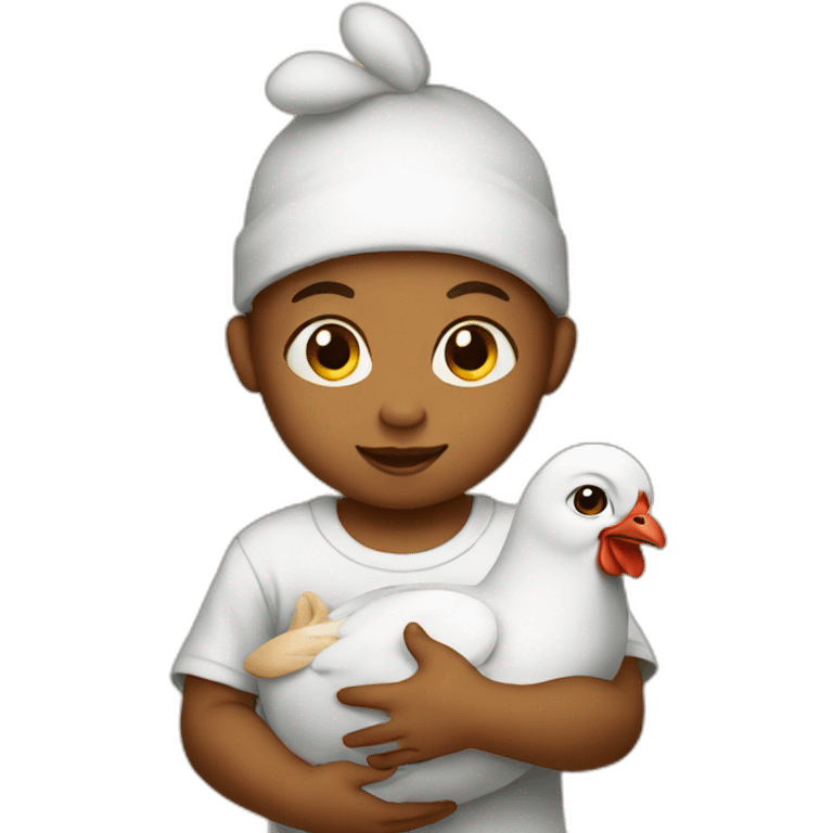 Baby holding chicken emoji