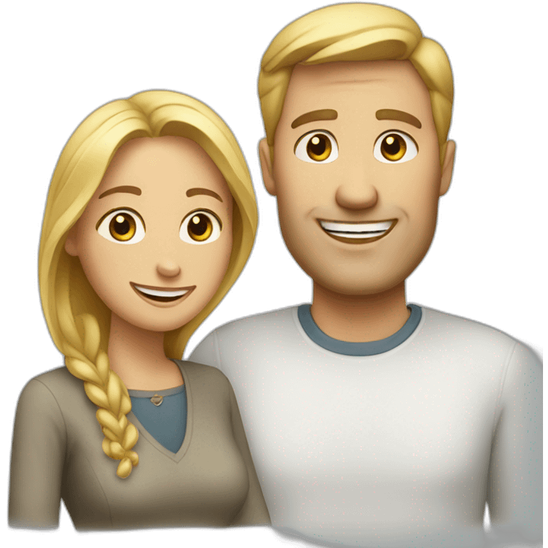 White Man chatting a woman emoji