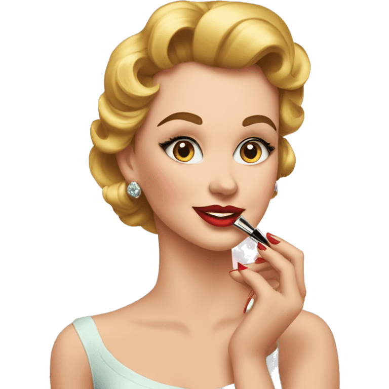 1950’s girl applying makeup  emoji