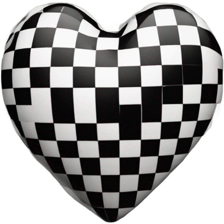 Heart with black and white checkers emoji