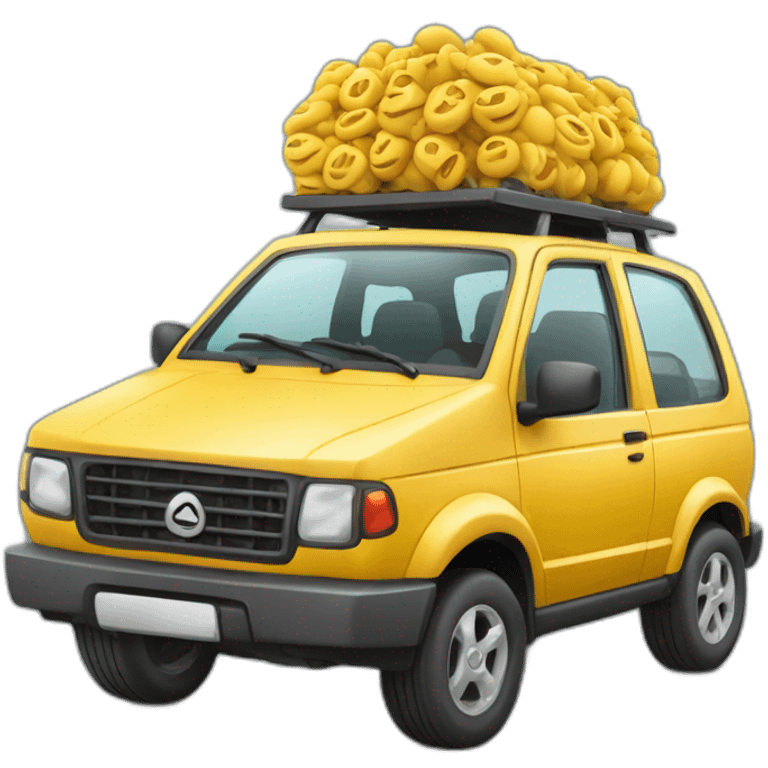 Voiture qui roule sur Macro emoji