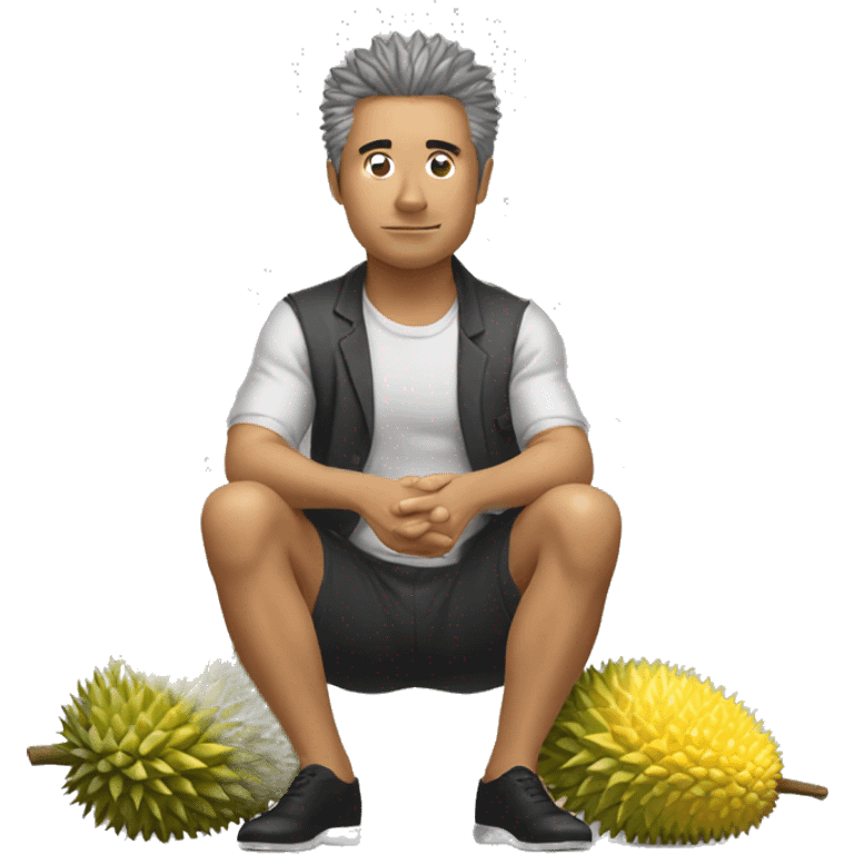 A man Kneeling on durian fruit emoji