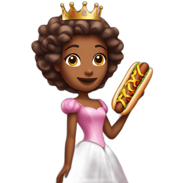 princess with hot dog emoji