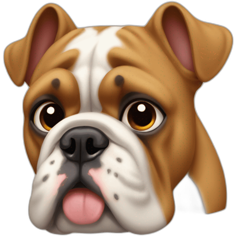 cara de perro bulldog color canela emoji