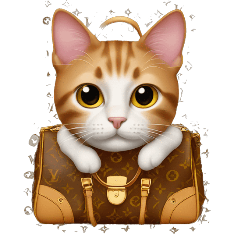 Cat in Louis Vuitton bag emoji