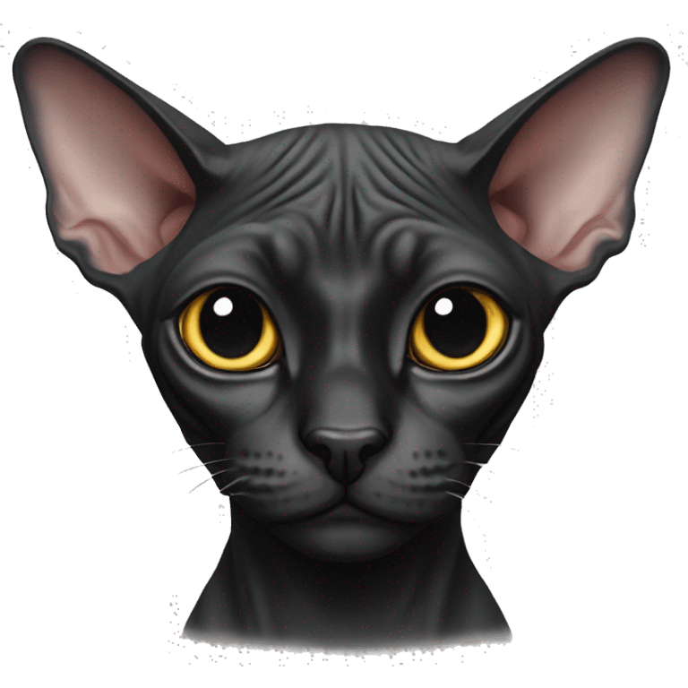 Black sphynx cat emoji