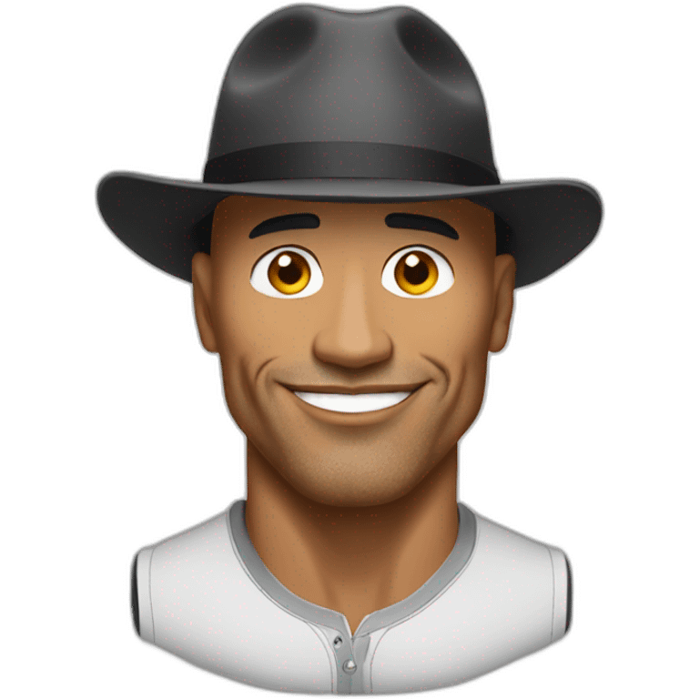 The rock with hat emoji