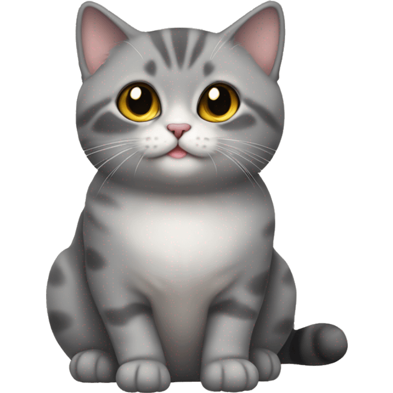 Gray munchkin cat sitting  emoji