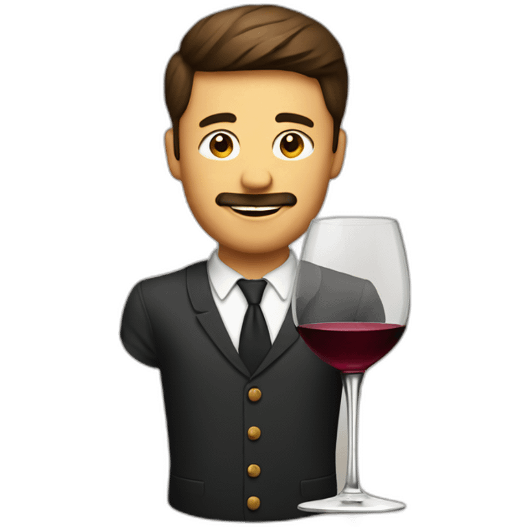 man in a glass of wine emoji