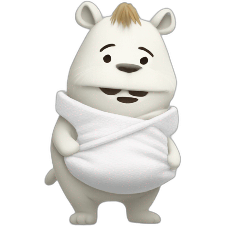 Moomin character with a diaper on emoji