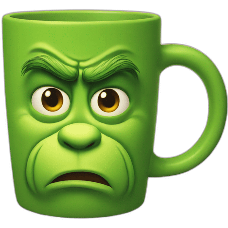 Grinch face mug emoji