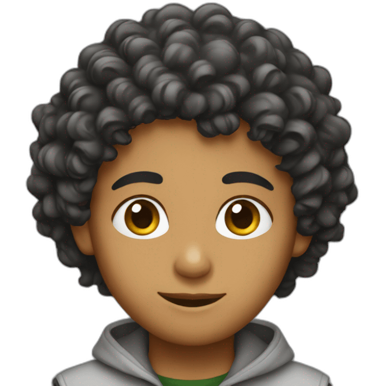 An Arab boy with curly hairs emoji