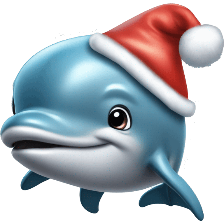 dolphin with a santa hat emoji