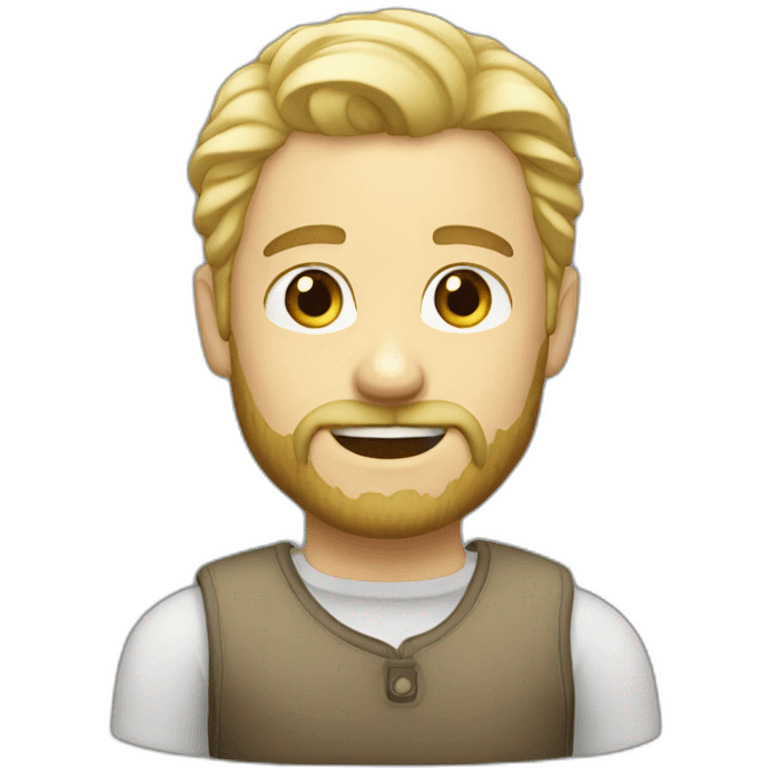 white head blond hair and little beard emoji